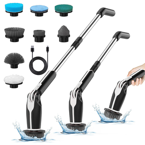 Nuevo Cepillo Eléctrico Giratorio con Mango Largo, 8 Cabezales de Cepillo Reemplazables, 50 kgft, Cepillo Giratorio para Baño y Cocina - Product Image 1