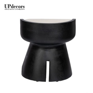 Black Velvet Stool Studded Pouffefast Ship Tufted Cocktail Ottoman Deep Buttoned Upholstered <b>Footrest</b> Manufacturer UP-002 Studde - Product Image 5