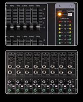 XTUGA BE-26 Mixeur audio numérique DJ professionnel 26 canaux Bluetooth USB en plastique avec enregistreur intégré et égaliseur 3 bandes