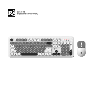 Tastiera senza fili colorata R8 & <span class=keywords><strong>Mouse</strong></span> tastiera a membrana 3 canali tastiera ricaricabile Set <span class=keywords><strong>Mouse</strong></span> per PC - Product Image 4