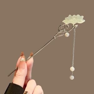 Horquilla colgante con diseño de loto de estilo chino antiguo, elegante accesorio para el cabello Hanfu para mujer, horquilla con movimiento, adorno Hanfu - Product Image 3