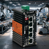 Sakelar AI Industri Mini 4 PoE +1 RJ45 Switch Input 9-54V DC