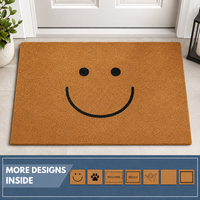 Tapis de porte extérieur personnalisé en fibre de coco antidérapant avec support PVC, imprimé sur mesure, vente en gros
