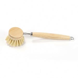 Eco Bamboo Handle Replacement Head Dish <b>Brush</b> Kitchen <b>Scrub</b> <b>Brush</b> with Natural Fiber Bristles - Product Image 3
