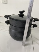 Couscoussier marocain en aluminium à induction, forme de perle, pas cher, 2 petits trous, bronze, 2 étages