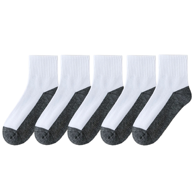 Chaussettes plates mi-mollet yin yang [fond gris]