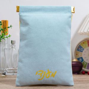 Canvas Cotton <b>Pouch</b> Bag Reusable Shopping Grocery Bags <b>Drawstring</b> Garments Candle Packaging Customizable Logos Craft Recyclable - Product Image 2