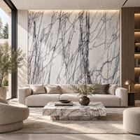 Dalle de marbre Milas Lilac, pierre blanche turque Milas Lilac pour revêtements muraux intérieurs et projets de villas de luxe