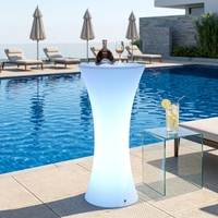 Table de bar ronde LED en gros, mobilier LED, fabrication OEM, marque privée, directement de l'usine pour discothèque KTV, batterie intégrée
