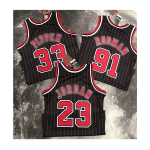 Rétro Thai Qualité Classique Uniforme Dennis Rodman Scottie <span class=keywords><strong>Pippen</strong></span> Retour Michael James Curry Iverson Basketball Jersey - Product Image 1