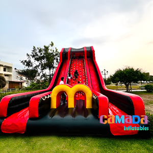 Toboggan sec gonflable en PVC personnalisé toboggan gonflable mur d'escalade parcours du combattant avec double toboggan pour enfants et adultes - Product Image 1