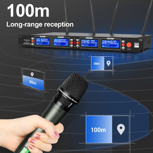 Hội Nghị Hiệu Suất Cao Depusheng DR2400 <span class=keywords><strong>UHF</strong></span> Micro Không Dây 4 Kênh - Product Image 4