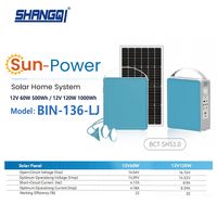 Kit solaire domestique portable 12V mini 500Wh 1000Wh, panneau solaire, ampoules LED pour l'éclairage domestique, système solaire domestique
