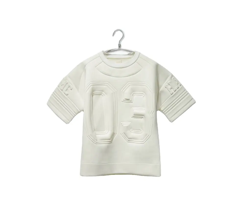 Lurxry 3D בולט שטח כותנה oversize T חולצות סוודר חולצות עם לוגו מותאם אישית
