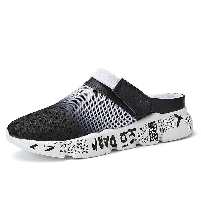 Мужские дышащие сандалии AliExpress большого размера, модные кроссовки в Корейском стиле, повседневная сетчатая пляжная обувь, на лето