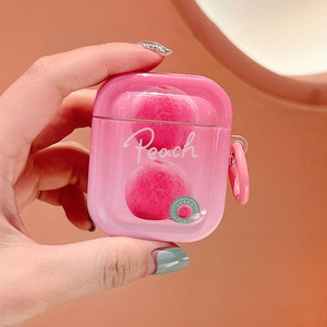 <span class=keywords><strong>Coque</strong></span> mignonne rose pêche pour Apple Airpods 1 2 <span class=keywords><strong>3</strong></span> Pro étui pour casque fruits d'été pour <span class=keywords><strong>Air</strong></span> Pods Pro 2 <span class=keywords><strong>coque</strong></span> pour écouteurs avec porte-clés - Product Image 2