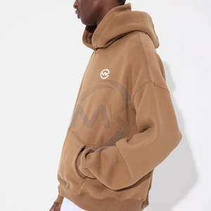 Nouvelle arrivée de sweats à capuche décontractés confortables à épaules tombantes pour hommes avec broderie design solide et fermeture éclair pour l'hiver - Product Image 6