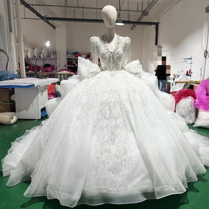 Jancember XS076 Beautiful Short Sleeve Puffy Long Tail Wedding <b>Dresses</b> for Girls - Product Image 2