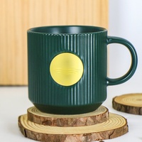 Ensemble de tasses à café en céramique côtelée avec logo personnalisé, vente en gros, avec boîte cadeau de luxe, OEM ODM, cadeau promotionnel d'entreprise