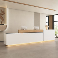 Comptoir de réception d'entreprise, poste de travail, bar, comptoir en MDF multifonctionnel, esthétique haut de gamme, salon, hôtel, gestion de propriétés, restaurant