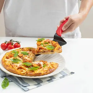 Kek ve Pizza sunucusu pasta tutucu Transfer üçgen Spade Spatula tırtıklı kenar paslanmaz çelik Pizza kesiciler