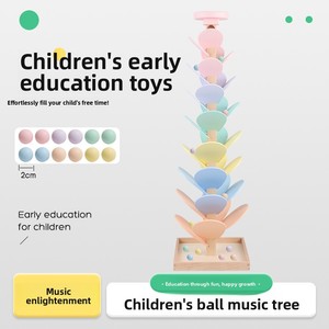 Meilleures ventes Nouveauté 2026 : Puzzle arbre musical <span class=keywords><strong>en</strong></span> <span class=keywords><strong>bois</strong></span> à pétales imbriqués, jouet éducatif pour l'apprentissage précoce, blocs de construction et circuit de billes - Product Image 3