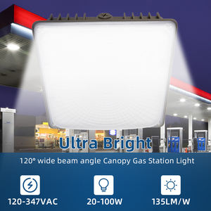 Lumière de canopée LED moderne en gros 20/40/60/80/100W, haute luminosité, lumière de station-service, certifications complètes pour garage, entrepôt - Product Image 2