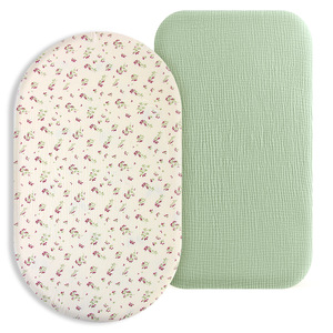 Couvre-lit de <span class=keywords><strong>table</strong></span> à <span class=keywords><strong>langer</strong></span> en gaze de coton imprimé floral, 2 pièces, amovible, pour berceau, vente chaude en usine - Product Image 1