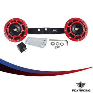 FQT Dual Car Horn 12V Red Cone High Low Tone With <b>Bracket</b> For Vehicle Upgrade - Product Image 5