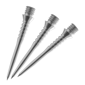 1 pièce 26/28/30/32/34 mm Pointes de fléchettes de rechange en <span class=keywords><strong>acier</strong></span> inoxydable argenté à rainures, adaptateur de pointes - Product Image 3