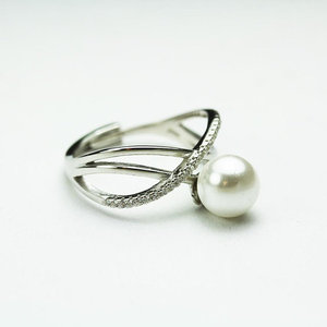 SSR192 <span class=keywords><strong>Argento</strong></span> <span class=keywords><strong>Componenti</strong></span> <span class=keywords><strong>925</strong></span> Giudizio Anello di Base del Lineare Crisscross Anello Perla di Montaggio - Product Image 5