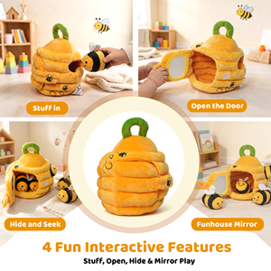 SHINEPEP Juego de Juguetes de Peluche de Colmena, Animales de Peluche Suaves, Juguetes Educativos Montessori para la Educación Temprana de los Niños - Product Image 3