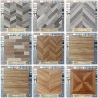 Versailles Retro Parquet Fish Bone Wood Tile 600x600 Antidérapant Tout en céramique pour la vie moderne Carreau en bois massif pour haut de gamme