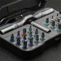 Jeu de tournevis à cliquet en forme de T détachable 24 en 1, embouts en acier allié magnétique, kit d'outils de réparation domestique DIY