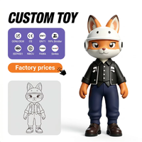 Fabrication sur mesure OEM/ODM de figurines de renard de dessin animé en PVC, jouets de collection personnalisés pour la décoration intérieure, vente en gros, cadeaux