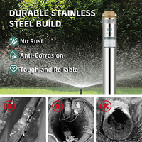 Pompe à Eau Submersible QQPUMP 3 Pouces BLDC CA 0,5 HP 1 HP pour Puits Profond, Forage, Agriculture et Irrigation