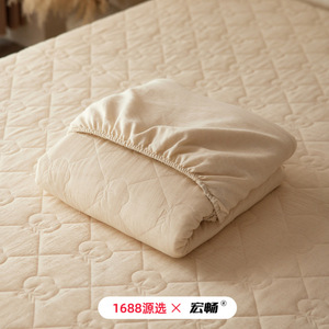Macrosoft Quilted Mattress Cover 1.8m Breathable Fitted Sheet Solid Color <b>Bed</b> Protection <b>Pad</b> - Product Image 3