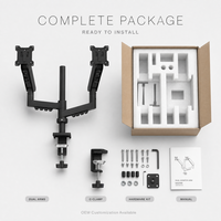 Support de bureau ergonomique pour deux moniteurs, gain de place, mouvement complet, inclinaison, rotation, pivotement pour poste de travail à domicile, fourniture en gros