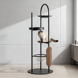 Torre de escalada integrada de hierro forjado de diseño moderno, con rascador sencillo, juguetes de lujo clásicos, en caja. - Product Image 1
