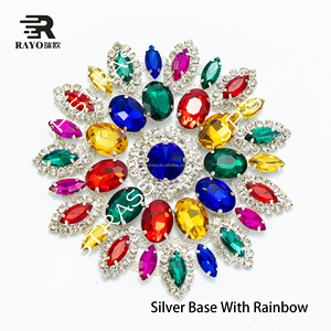 Parche de diamantes de imitación de flores para coser a la moda, para prendas de diamante de cristal con pegamento Strass, motivo DIY, garra de costura, apliques de cristal, 10 Uds. - Product Image 2