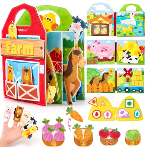 Jumon Animal <b>Felt</b> Busy <b>Board</b> Montessori Educational Quiet Book Toddler Toy for 1+ Year Old Boys Girls Travel Learning Toy JBK-8 - Product Image 2