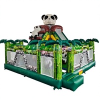 Château gonflable géant Panda pour enfants, aire de jeux commerciale, matériau PVC 0,55 mm, capacité 300 kg, portable, garantie 3 ans