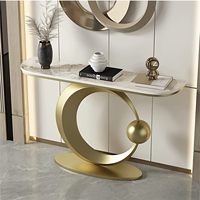 Table d'entrée en fer italien, style moderne et épuré, meuble d'entrée très étroit pour salon, mobilier de maison haut de gamme de luxe léger