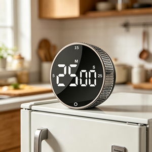 Temporizador <span class=keywords><strong>de</strong></span> Cocina Digital Magnético LED Grande, con Volumen Ajustable, Alarma Fuerte, 3 Preajustes <span class=keywords><strong>de</strong></span> 5/15/25 Minutos, <span class=keywords><strong>para</strong></span> Cocinar, Estudiar, Trabajar, OEM - Product Image 3