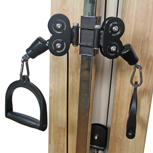 Station multifonctionnelle murale en métal pour salle de sport, avec système de poulies doubles et câbles, pour lat pulldown, low row, et entraînement réglable des pectoraux et des bras, Liva - Product Image 4