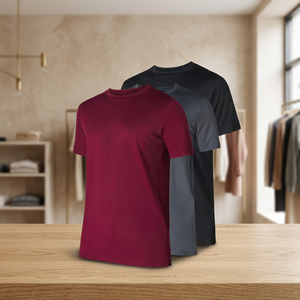 Men's Black Short Sleeve Quick Dry Anti-Wrinkle Breathable Knitted <b>100</b>% <b>Polyester</b> 180g T-<b>Shirt</b> Regular Fit O-Neck Casual - Product Image 3