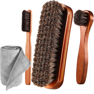 Juego de Cepillos de Crines de Caballo de Primera Calidad para Limpiar y Pulir Zapatos, Suministro de Fábrica |   Mango de Madera Maciza |   OEM/ODM Disponible - Product Image 1