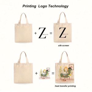 Sac fourre-tout en toile de coton réutilisable et écologique, design tendance, avec logo personnalisé imprimé, vente en gros - Product Image 4