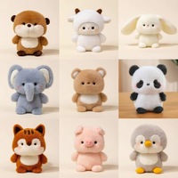 Ensemble de peluches super douces Ours et Éléphant, compagnon de bureau et d'étude mignon, jouet à câliner anti-stress à oreilles mobiles, prix de machine à griffes