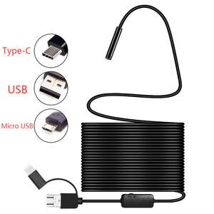 AN100 내시경 카메라 5.5MM 3in1 TYPE-C <span class=keywords><strong>USB</strong></span> 안드로이드 내시경 IP67 방수 내시경 카메라 딱딱한 케이블 조정 가능한 6Led - Product Image 1